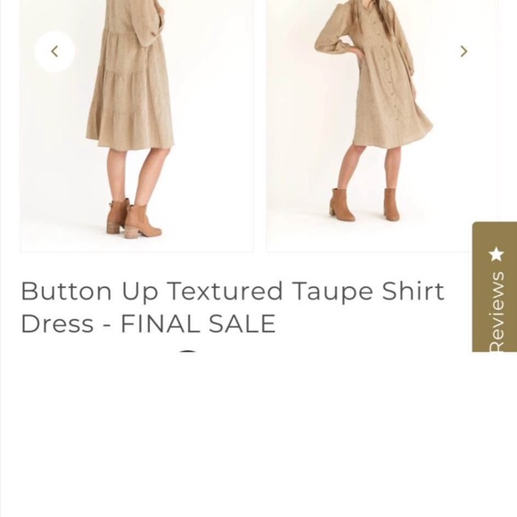Taupe Button-Up Textured Shirt Dress - Picture 2 of 2
